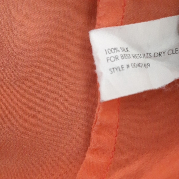 Club Monaco 100% Silk Long Sleeve Blouse - Coral - Picture 4 of 4
